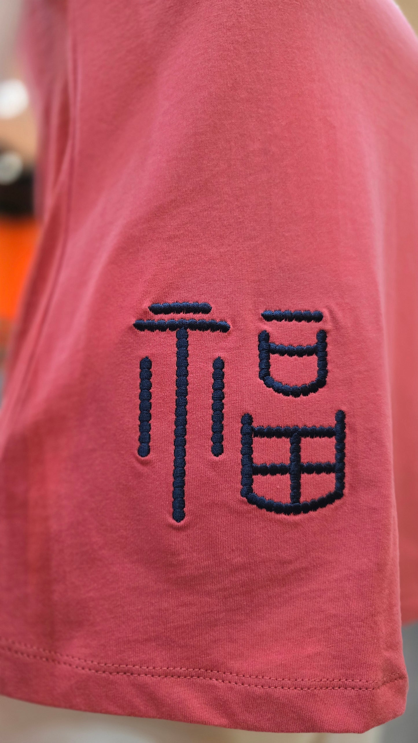 Prosperity Embroidered A-line Salmon T-shirt