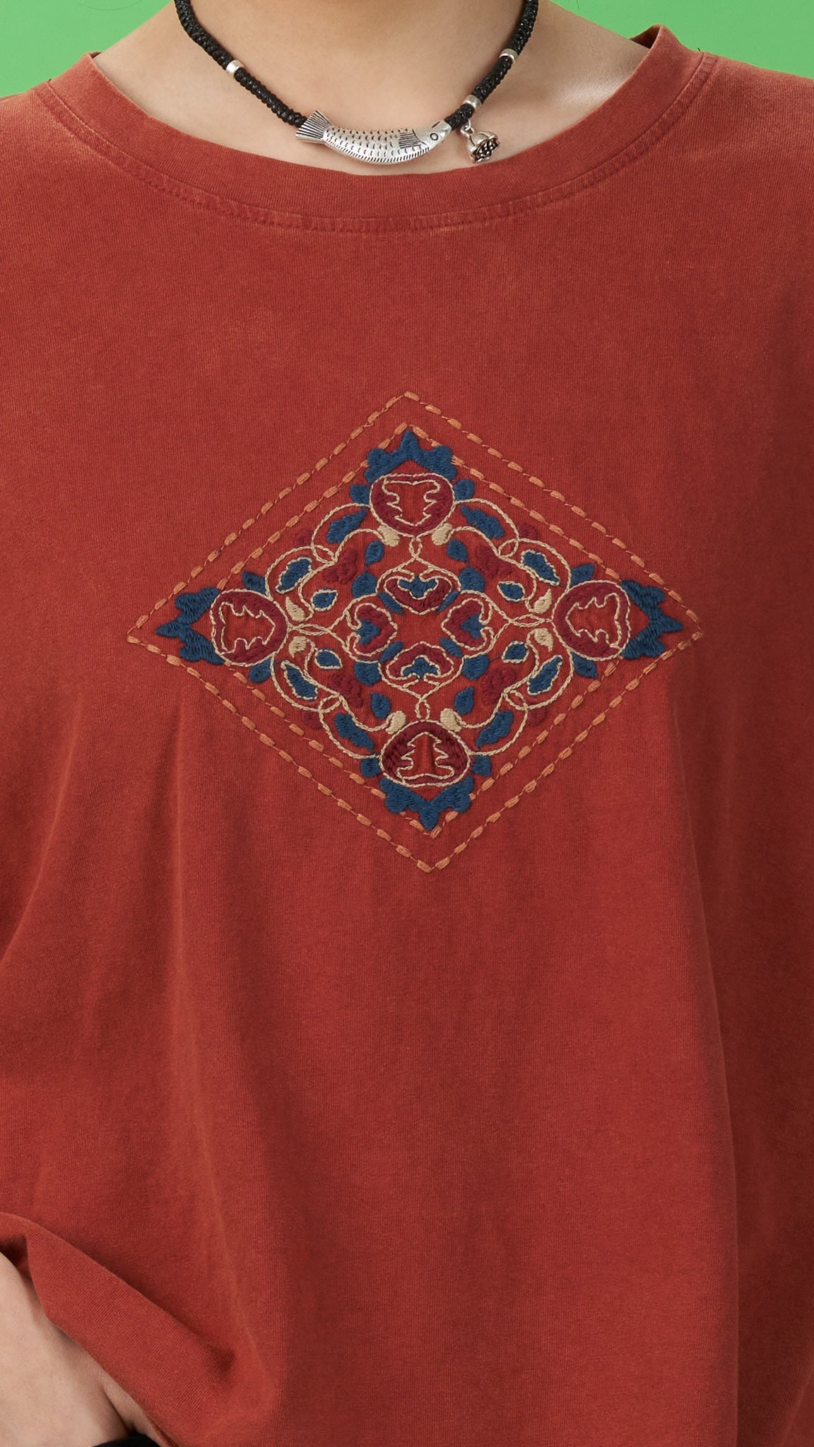 Oversized Drop-shoulder Maroon Stone-washed Cotton T-shirt