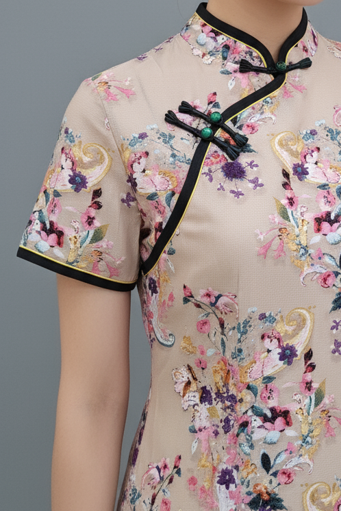 Light Brown Floral Machai Set