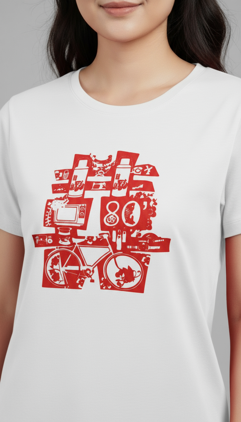 Double Happiness A-line White T-shirt