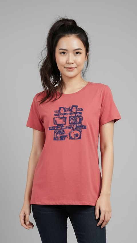 Double Happiness A-line Salmon T-shirt