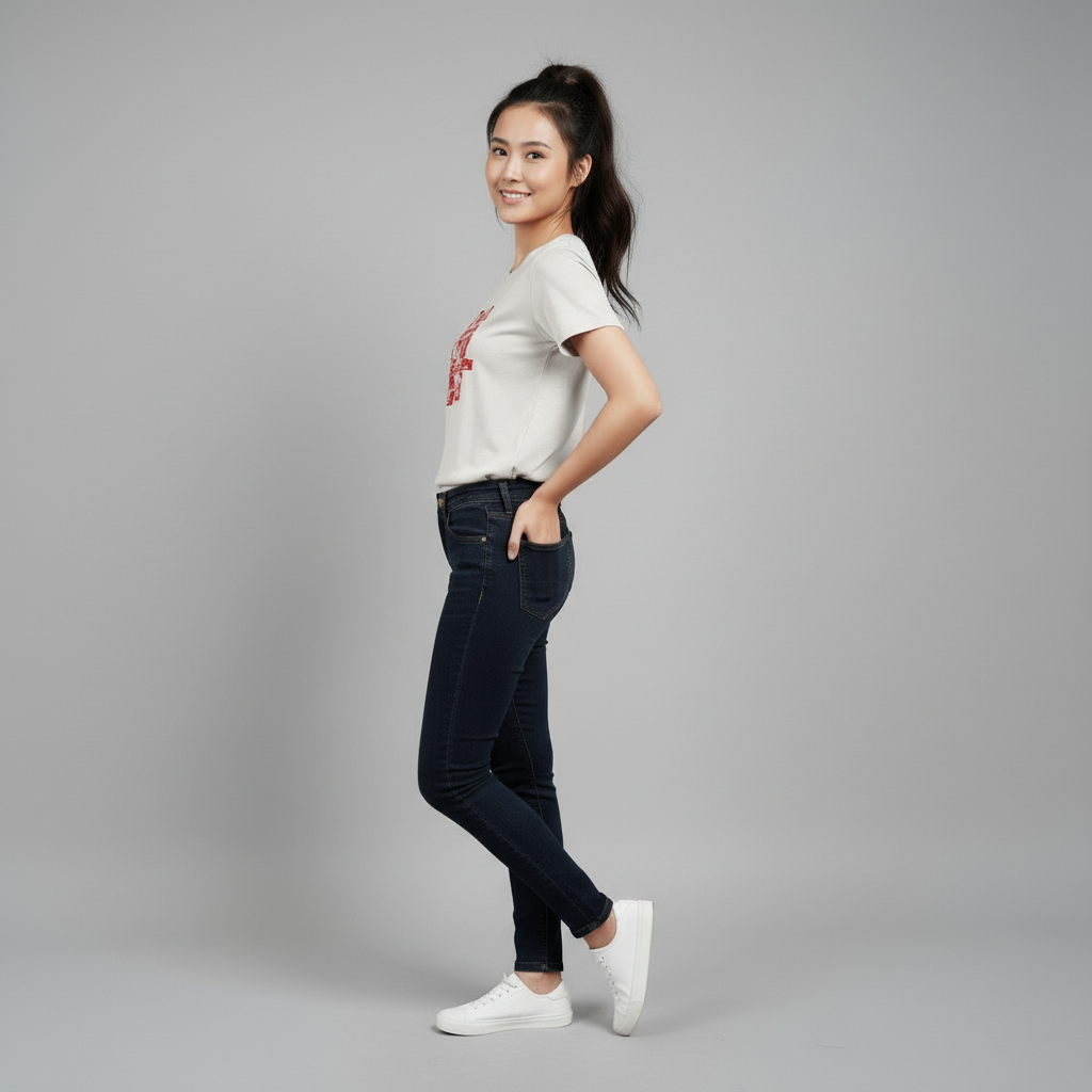 Double Happiness A-line White T-shirt